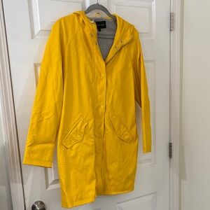 Bright Yellow Hooded Rain Coat
